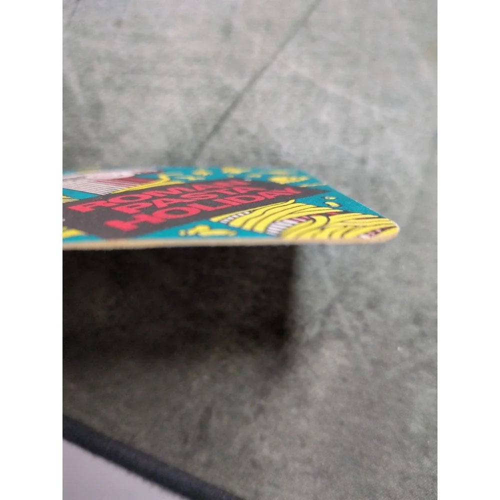 Vintage Paper Restaurant Coaster Roman‎ Pasta Holiday 80s 90s Teal Red Black
